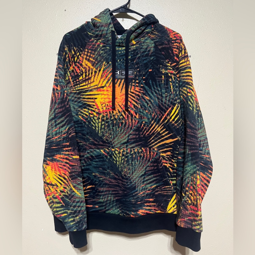 Under Armour Men’s Tropical Palm Print Pullover Hoodie Sweatshirt large